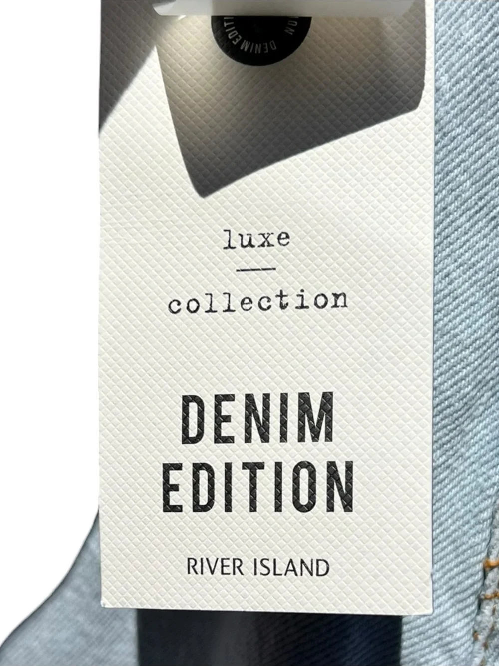 🌻NEW w/tag River Island Luxe Tinker Longline Denim Jean Short Light Blue Wash 4